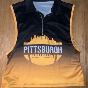 Pittsburgh Sleeveless Zip-Up Top